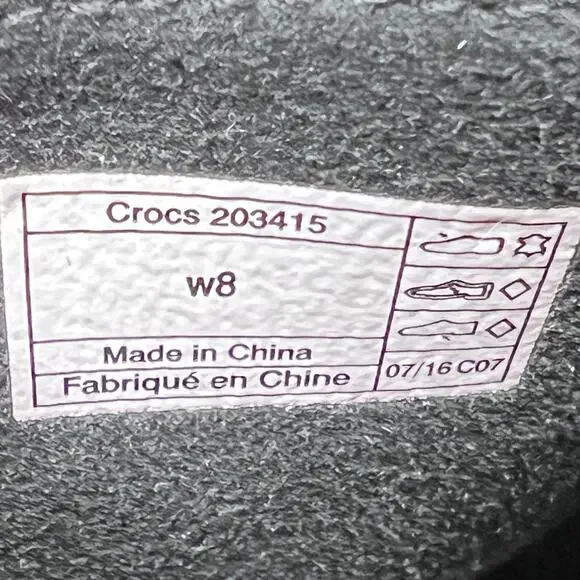 CROCS Sarah Women's 8 Black Suede Clog Slip On Mule Triple Comfort Lightweight - Picture 16 of 16